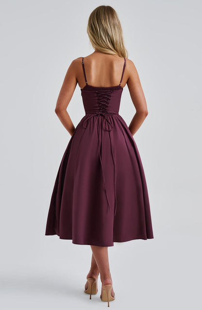 MAILEEN | Elegant Midi Dress in Corset Style