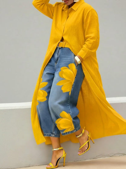Ruby | Longline Shirt Dress and Floral Two-Piece Set