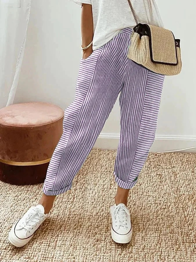 SOPHIA | Elegant in Casual Striped Pants