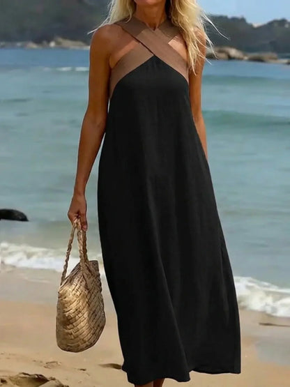 DELFINA | CROSS-OVER CUT DRESS