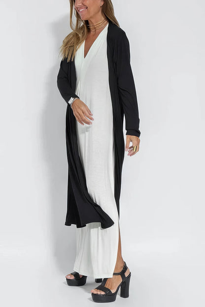 ELISE | Elegant Long Dress with Matching Cardigan Free