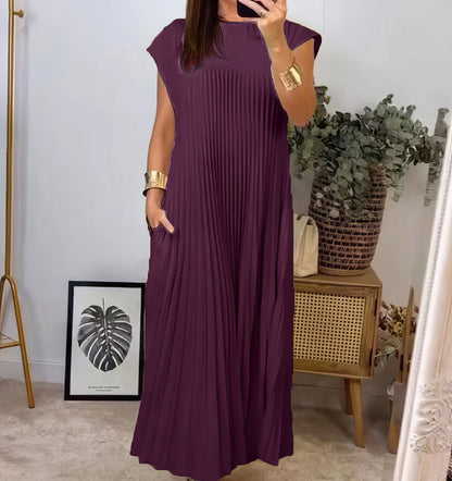 ELEONORA | Pleated Dress Without Sleeves, Elegant and Timeless