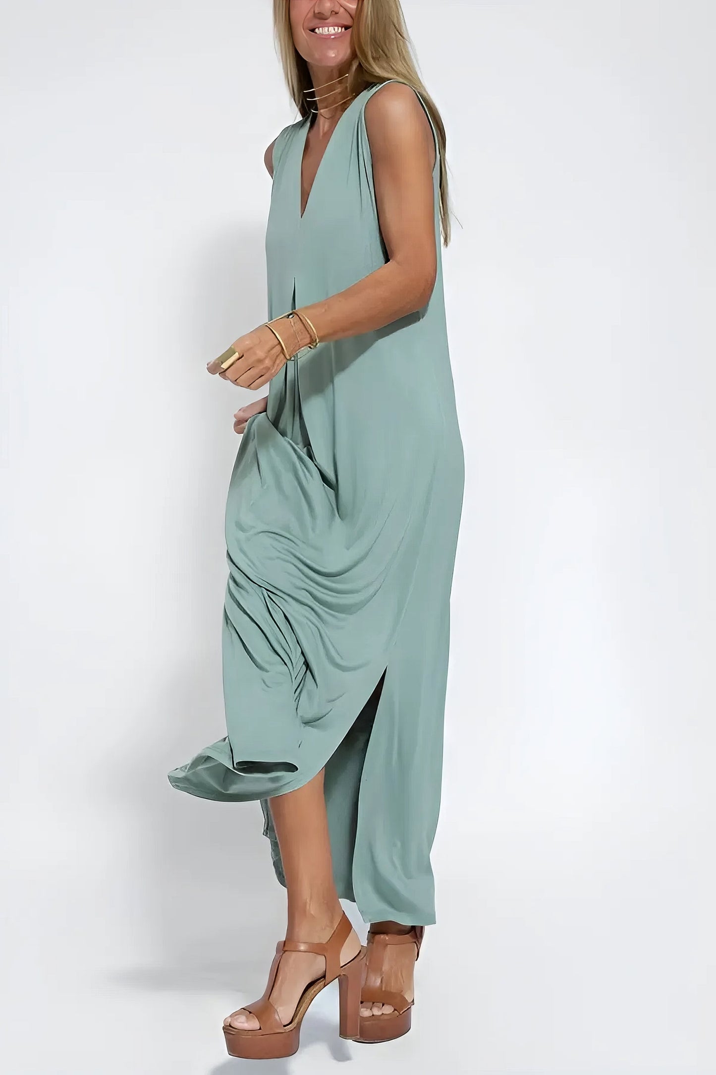 ELISE | Elegant Long Dress with Matching Cardigan Free