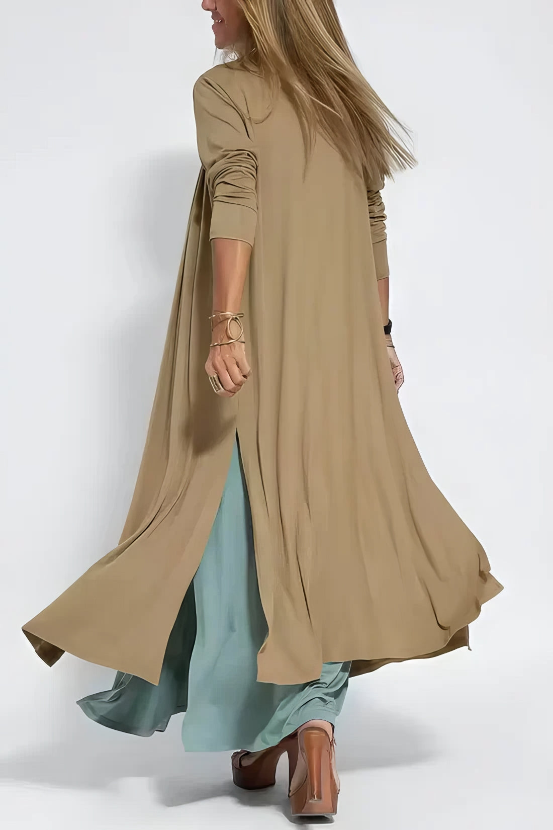 ELISE | Elegant Long Dress with Matching Cardigan Free